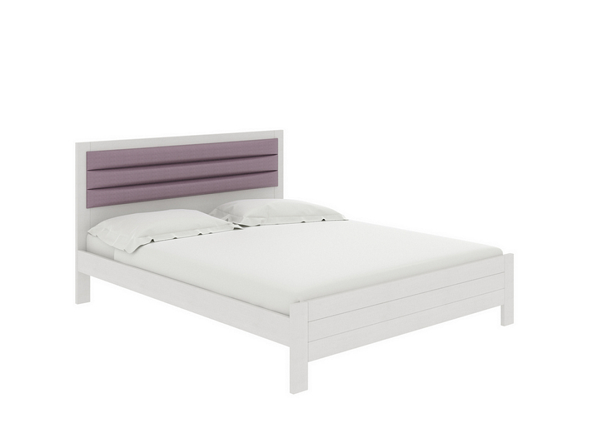 Кровать Prima 140x200 Ткань/Массив Тетра Голубой/Антик (сосна) - Кровать в универсальном дизайне из массива сосны.