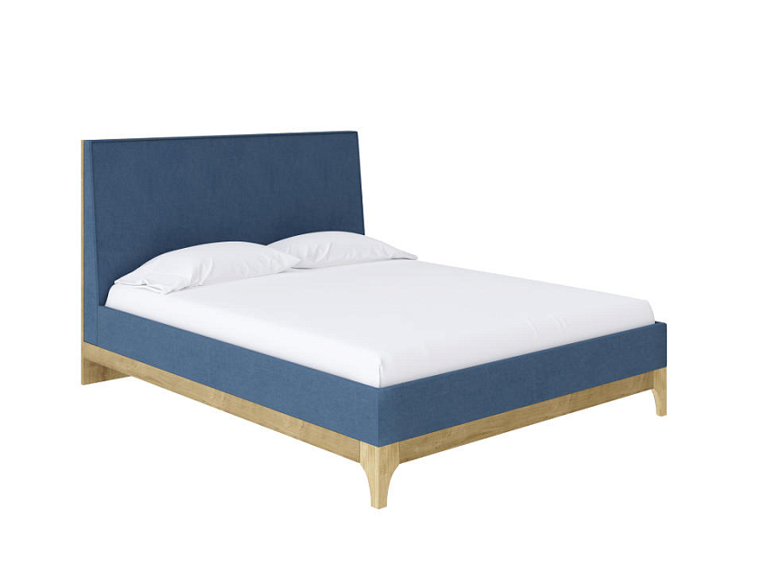 Кровать Odda 200x200 ЛДСП+ткань Бунратти/Тетра Голубой - Мягкая кровать из ЛДСП в скандинавском стиле