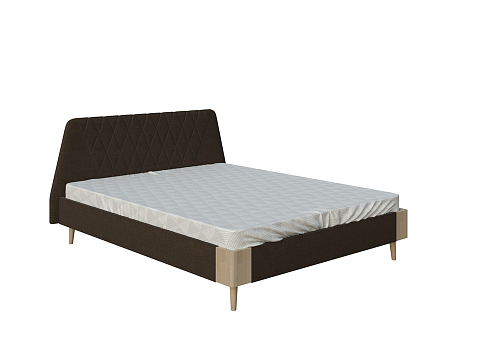 Бежевая кровать Lagom Hill Soft - Оригинальная кровать в обивке из мебельной ткани.