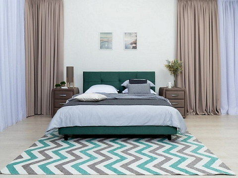 Бежевая кровать Next Life 1 - Современная кровать в стиле минимализм с декоративной строчкой