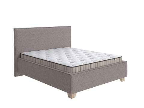 Кровать Hygge Simple - Мягкая кровать с ножками из массива березы и объемным изголовьем