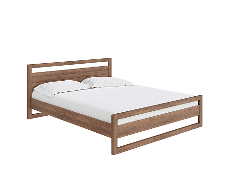 Бежевая кровать Kvebek - Элегантная кровать из массива дерева с основанием