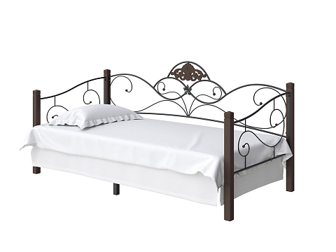 Кровать в стиле прованс Garda 2R-Софа - Кровать-софа из массива березы с фигурной металлической решеткой. 