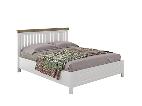 Кровать с основанием Olivia - Кровать из массива с контрастной декоративной планкой.