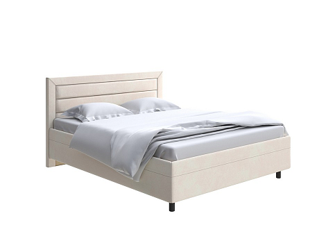 Кожаная кровать Next Life 2 - Cтильная модель в стиле минимализм с горизонтальными строчками