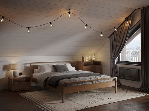 Двуспальная кровать с матрасом Alma - Кровать из массива в минималистичном исполнении