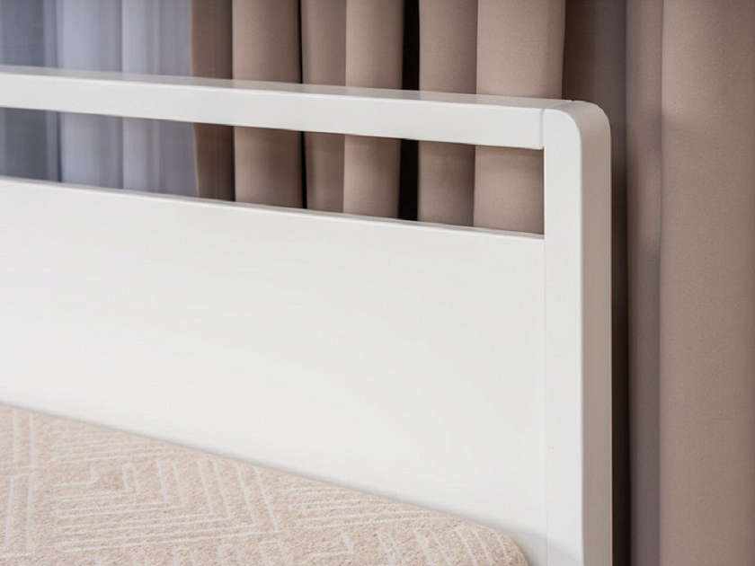 Кровать Alma 80x190 Массив (сосна) Белая эмаль - Кровать из массива в минималистичном исполнении