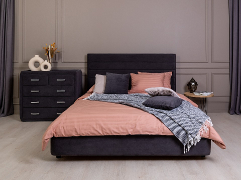 Кровать с мягким изголовьем Verona - Кровать в лаконичном дизайне в обивке из мебельной ткани или экокожи.