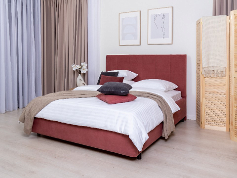 Зеленая кровать Oktava - Кровать в лаконичном дизайне в обивке из мебельной ткани или экокожи.