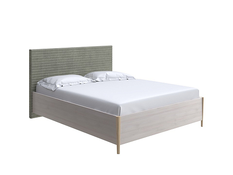 Зеленая кровать Rona - Классическая кровать с геометрической стежкой изголовья