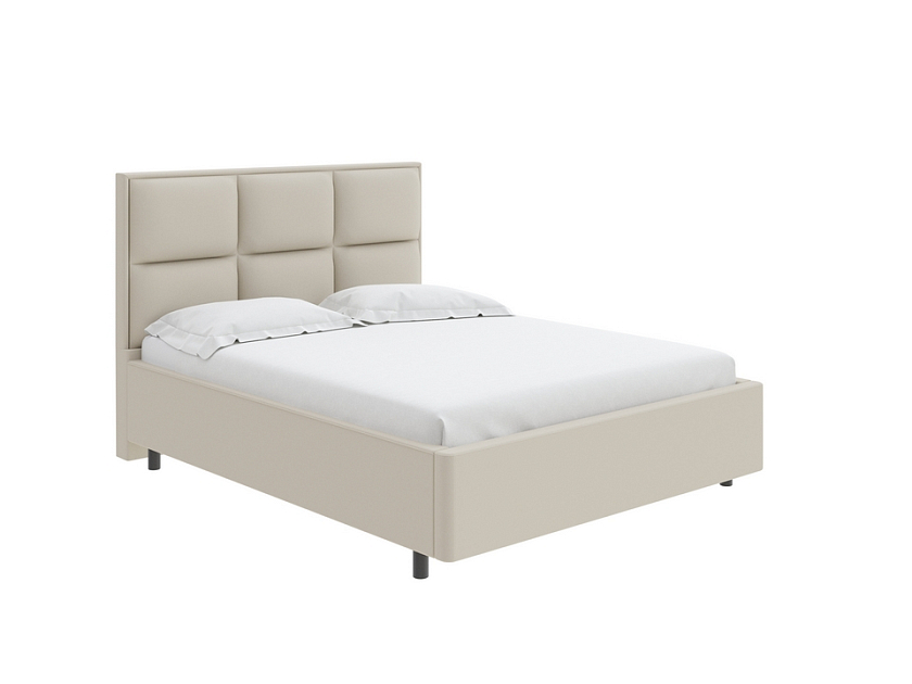 Кровать Malina 90x200 Экокожа Белый - Изящная кровать без встроенного основания из массива сосны с мягкими элементами.