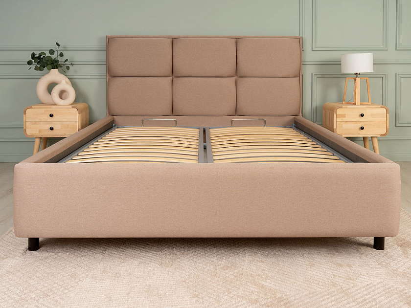 Кровать Malina 90x200 Ткань: Флок Бентлей Нежно-лиловый - Изящная кровать без встроенного основания из массива сосны с мягкими элементами.