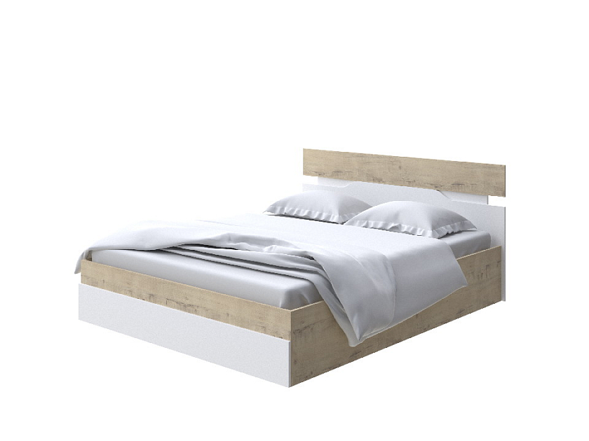 Кровать Milton с подъемным механизмом 80x200 ЛДСП Бунратти/Белый - Современная кровать с подъемным механизмом.