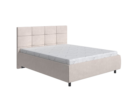 Кожаная кровать New Life - Кровать в стиле минимализм с декоративной строчкой