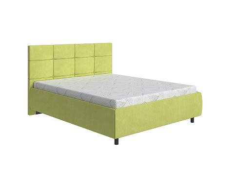 Зеленая кровать New Life - Кровать в стиле минимализм с декоративной строчкой