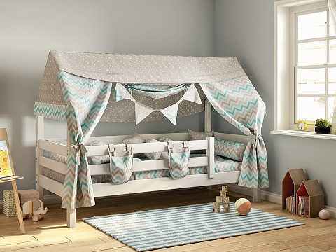Белая кровать Соня Домик - Кровать-домик из массива сосны