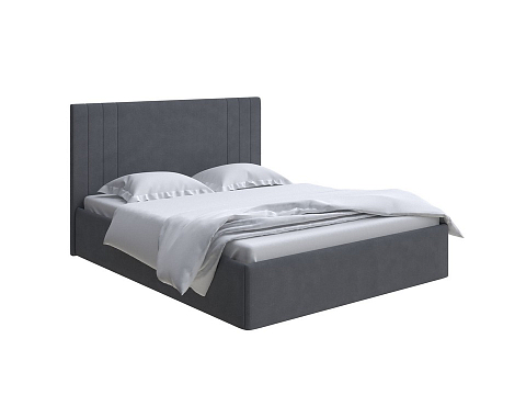 Серая кровать Liberty - Аккуратная мягкая кровать в обивке из мебельной ткани