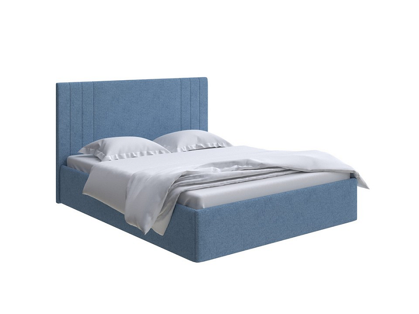 Кровать Liberty 80x190 Ткань: Жаккард Tesla Деним - Аккуратная мягкая кровать в обивке из мебельной ткани