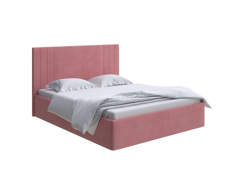 Кровать Liberty 80x190 Ткань: Велюр Ultra Ягодный сорбет - Аккуратная мягкая кровать в обивке из мебельной ткани