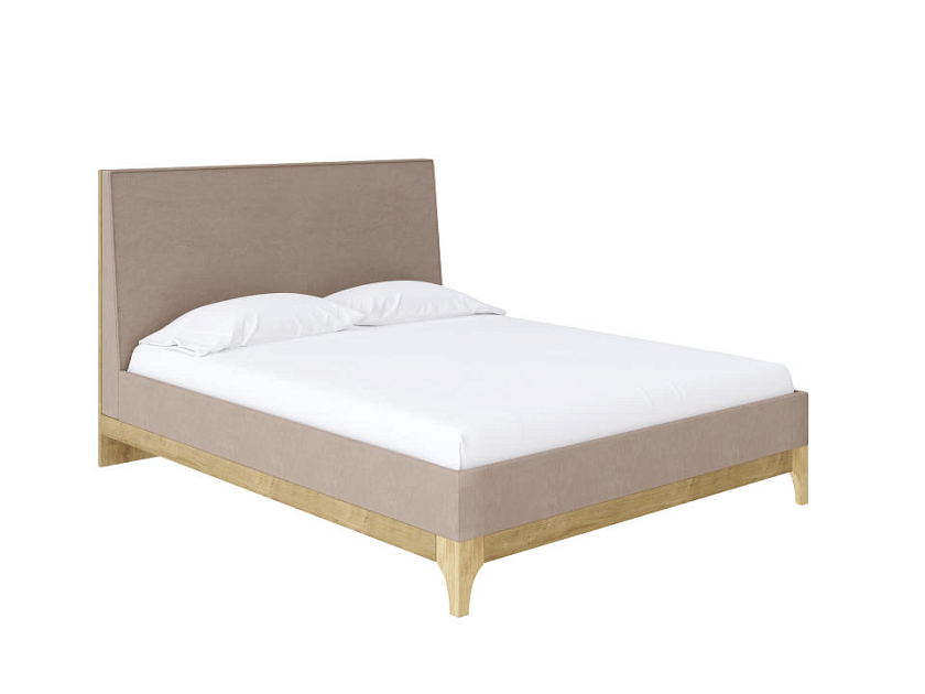 Кровать Odda 160x190 ЛДСП+ткань Бунратти/Тетра Брауни - Мягкая кровать из ЛДСП в скандинавском стиле