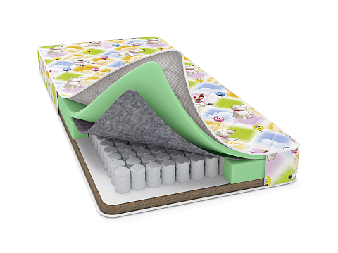 Односпальный матрас Baby Comfort - Детский матрас на независимом пружинном блоке с разной жесткостью сторон.
