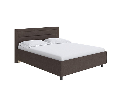 Кожаная кровать Next Life 2 - Cтильная модель в стиле минимализм с горизонтальными строчками