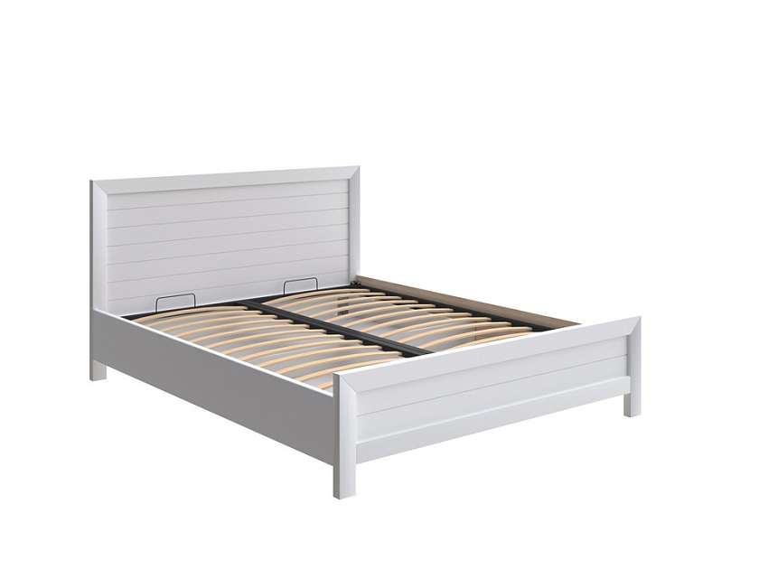 Кровать Toronto с подъемным механизмом 180x190 Массив (сосна) Белая эмаль - Стильная кровать с местом для хранения
