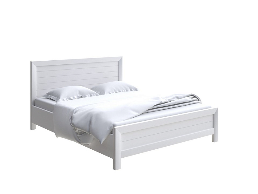 Кровать Toronto с подъемным механизмом 140x190 Массив (сосна) Белая эмаль - Стильная кровать с местом для хранения