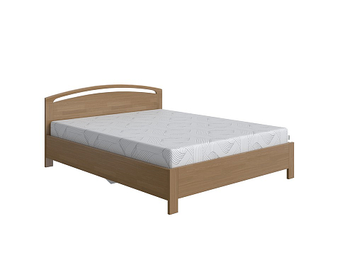 Двуспальная деревянная кровать Веста 1-R с подъемным механизмом - Современная кровать с изголовьем, украшенным декоративной резкой