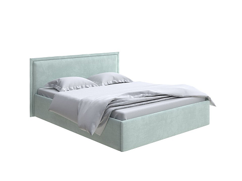 Зеленая кровать Aura Next - Кровать в лаконичном дизайне в обивке из мебельной ткани