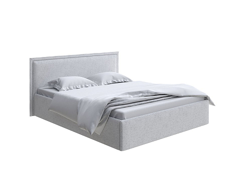 Серая кровать Aura Next - Кровать в лаконичном дизайне в обивке из мебельной ткани