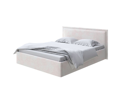 Белая двуспальная кровать Aura Next - Кровать в лаконичном дизайне в обивке из мебельной ткани