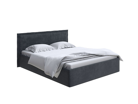 Черная кровать Aura Next - Кровать в лаконичном дизайне в обивке из мебельной ткани