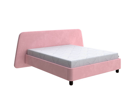 Розовая кровать Sten Berg Right - Мягкая кровать с необычным дизайном изголовья на правую сторону