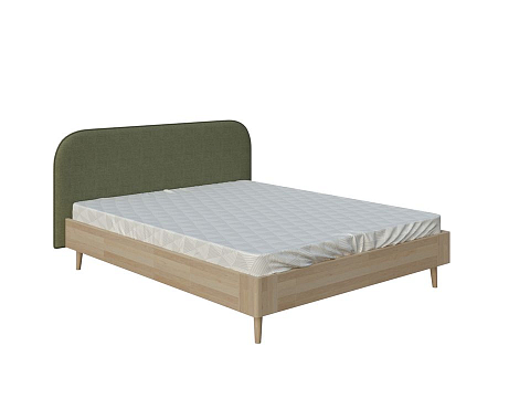 Зеленая кровать Lagom Plane Wood - Оригинальная кровать без встроенного основания из массива сосны с мягкими элементами.