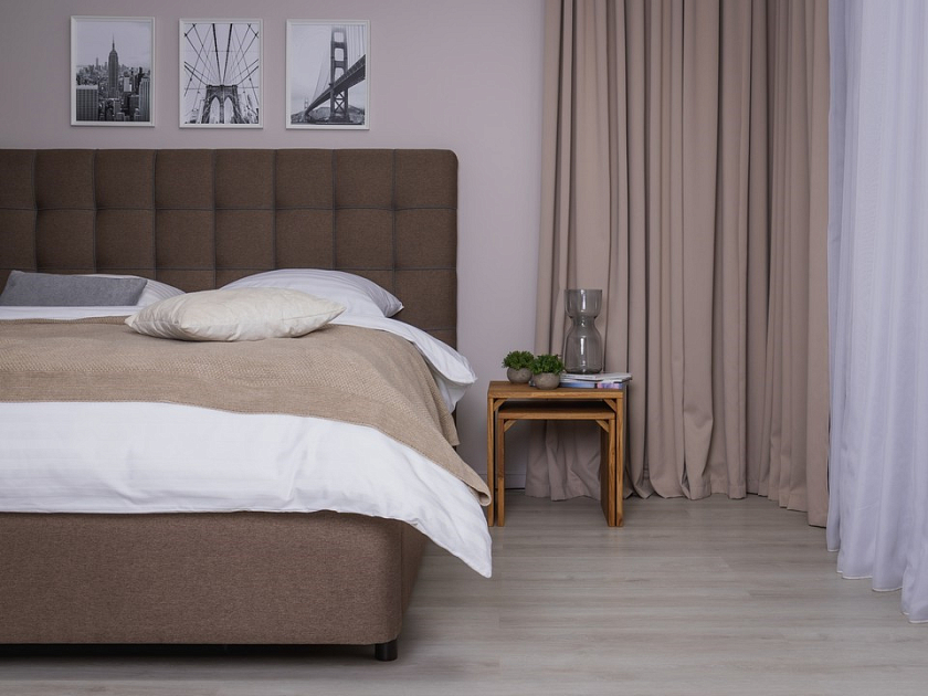 Кровать Leon 160x220 Экокожа/Ткань Тетра Мраморный/Серый - Современная кровать, украшенная декоративным кантом.