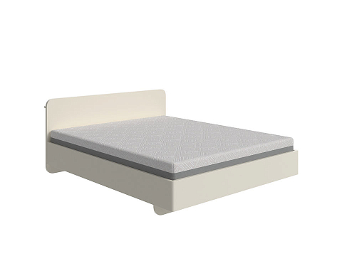 Бежевая кровать Minima - Кровать из массива с округленным изголовьем. 