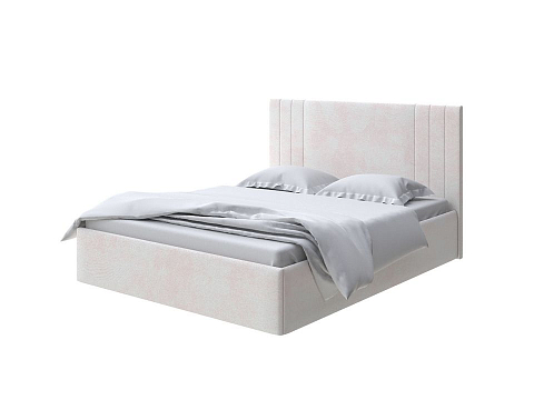 Белая кровать Liberty с подъемным механизмом - Аккуратная мягкая кровать с бельевым ящиком