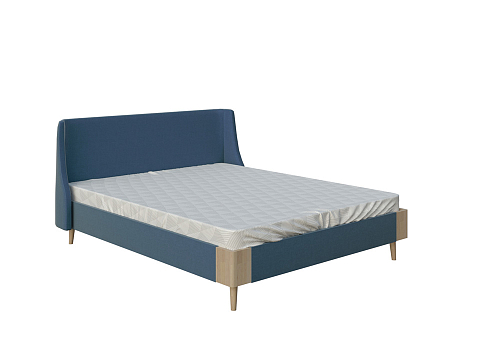 Серая кровать Lagom Side Soft - Оригинальная кровать в обивке из мебельной ткани.