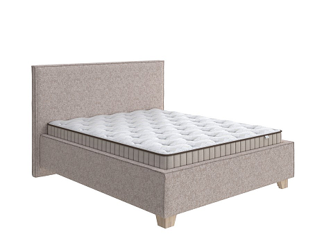 Кровать с мягким изголовьем Hygge Simple - Мягкая кровать с ножками из массива березы и объемным изголовьем