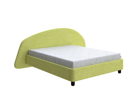 Зеленая кровать Sten Bro Right - Мягкая кровать с округлым изголовьем на правую сторону