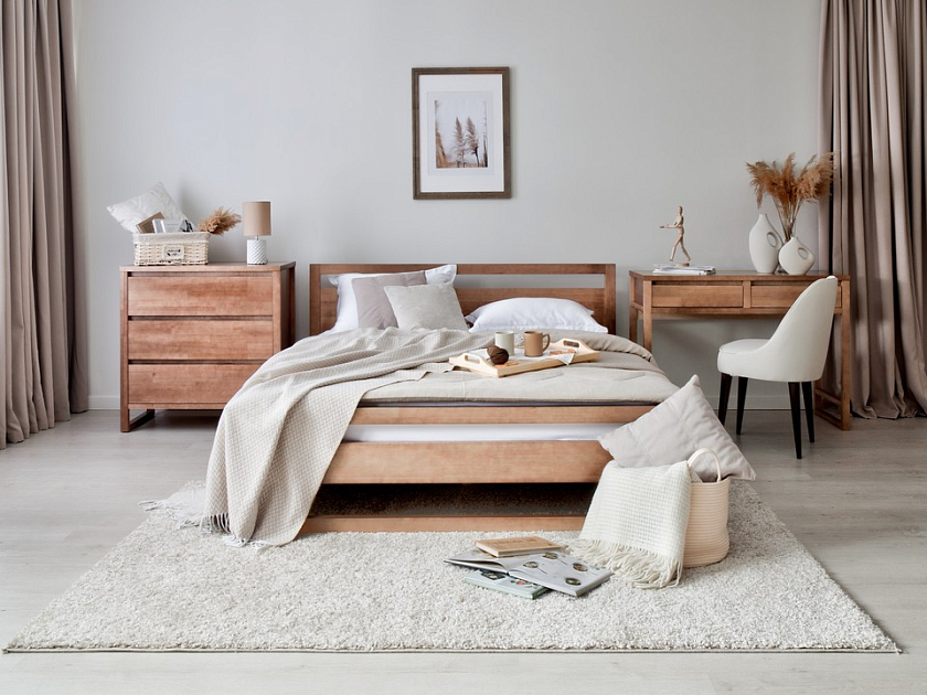 Кровать Kvebek - Элегантная кровать из массива дерева с основанием