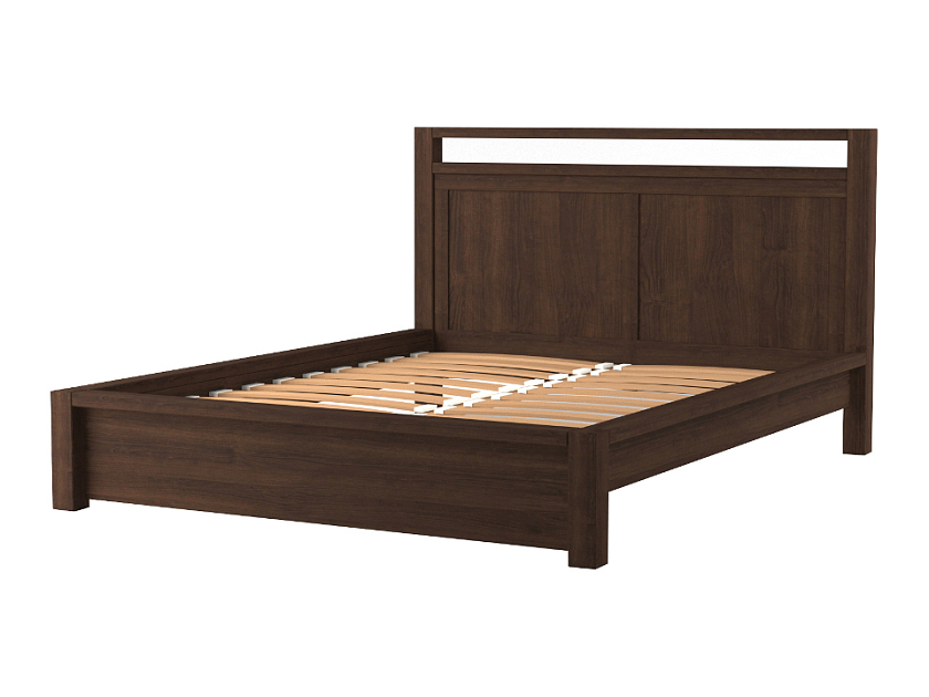 Кровать Fiord 160x200 Массив (сосна) Венге - Кровать из массива с декоративной резкой в изголовье.