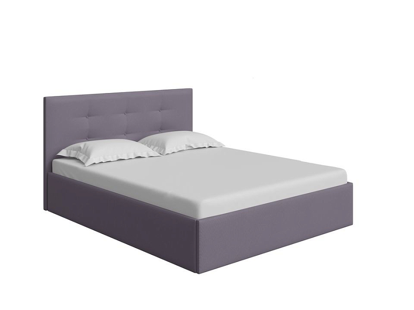 Кровать Forsa 140x200 Ткань: Рогожка Тетра Слива - Универсальная кровать с мягким изголовьем, выполненным из рогожки.