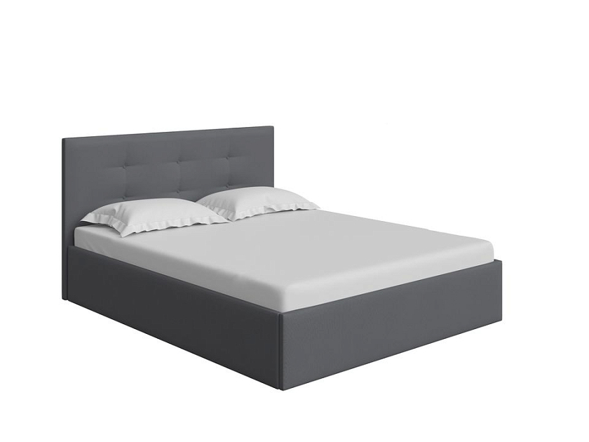 Кровать Forsa 160x200 Ткань: Рогожка Тетра Графит - Универсальная кровать с мягким изголовьем, выполненным из рогожки.