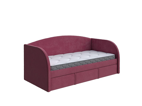 Красная кровать Hippo-Софа с дополнительным спальным местом - Удобная детская кровать с двумя спальными местами в мягкой обивке