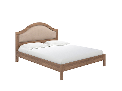 Фиолетовая кровать Ontario - Уютная кровать из массива с мягким изголовьем