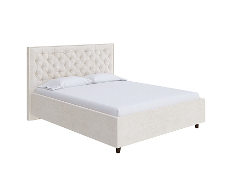 Кожаная кровать Teona Grand - Кровать с увеличенным изголовьем, украшенным благородной каретной пиковкой.