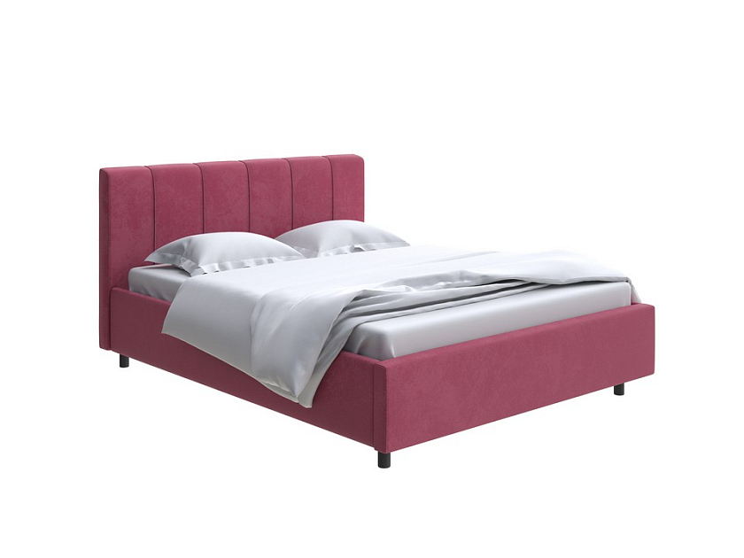 Кровать Nuvola-7 NEW 140x190 Ткань: Велюр Casa Винный - Современная кровать в стиле минимализм